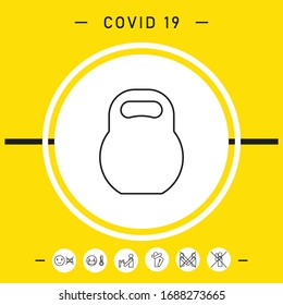 Kettlebell line icon. Graphic elements for your design