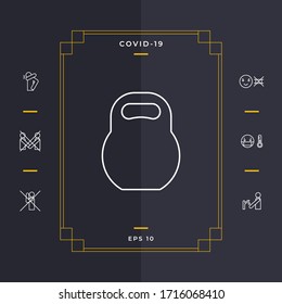 Kettlebell line icon. Graphic elements for your design