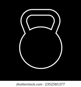 Icono de la línea del timbre. Kettlebell o peso de entrenamiento de gimnasia de forma de bola. Ilustración vectorial