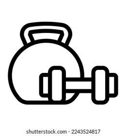 kettlebell line icon illustration vector graphic