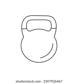 Kettlebell line icon vector for food packaging, weight illustration.