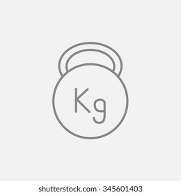 Kettlebell line icon for web, mobile and infographics. Vector dark grey icon isolated on light grey background.