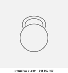 Kettlebell line icon for web, mobile and infographics. Vector dark grey icon isolated on light grey background.
