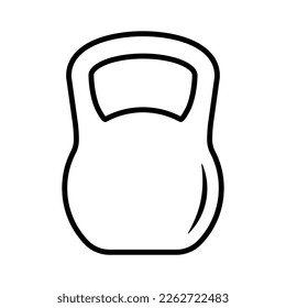 Icono de la línea del timbre. Icono de peso, equipo de entrenamiento icono de vector plano para aplicaciones de ejercicios y sitios web.