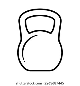 Kettlebell line icon. Weight icon, training equipment flat vector icon for exercise apps and websites.