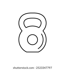 Icono de línea Kettlebell. Icono del peso, icono lineal del Web del equipo de entrenamiento.