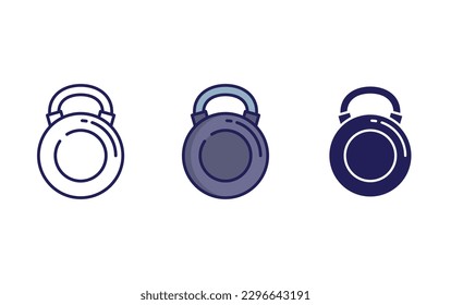 Kettlebell line and solid illustration icon