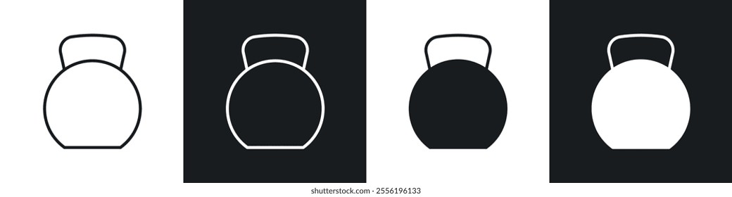 Kettlebell linear icon set for app, and web design.