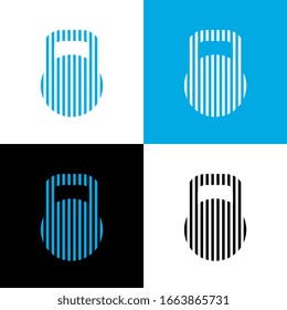 Kettlebell logo design template elements, fitness technology icon - Vector