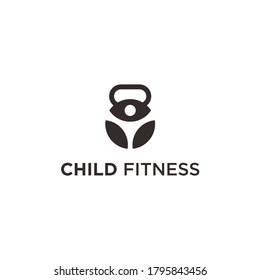 logotipo de fitness abstracto. icono de kettlebell