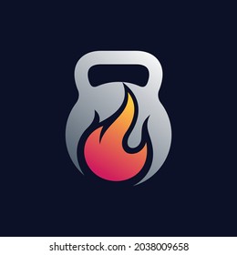 Kettlebell Logo Fire Concept Stock Vector (Royalty Free) 2038009658 ...