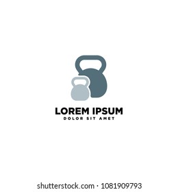 kettlebell logo template fitness equipment vector download