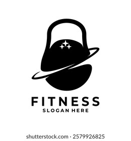 Kettlebell logo vector. Barbell logo design template. Fitness and Gym Logo Design Vector