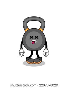kettlebell mascot illustration is dead , character design