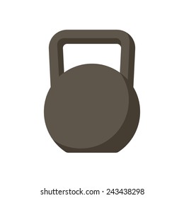 Kettlebell, modern flat icon with long shadow