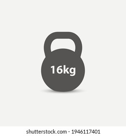 Kettlebell, moderne Wohnung Symbol.Vektorgrafik einzeln auf weißem Hintergrund.Eps10.