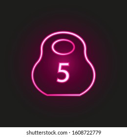 Kettlebell neon style icon. Simple thin line, outline vector of fitness icons for ui and ux, website or mobile application