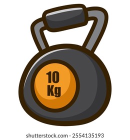 Kettlebell of10 kilograms on white background
