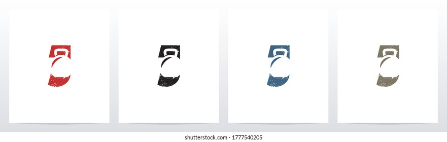 Kettlebell On Letter Logo Design J