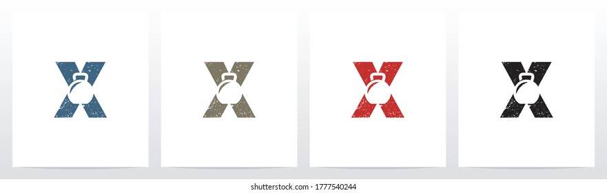 Kettlebell On Letter Logo Design X