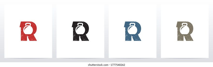 Kettlebell On Letter Logo Design R