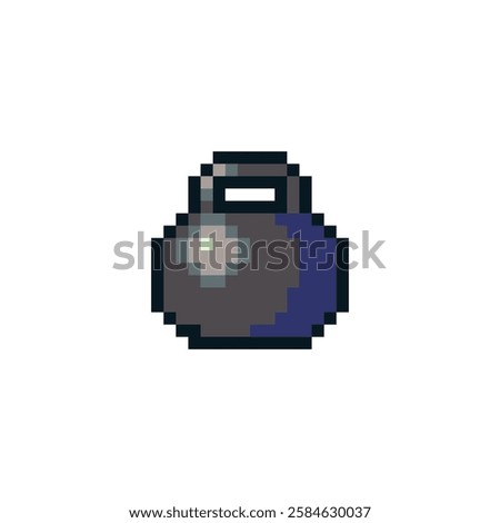 Kettlebell pixel art icon, weight isolated vector illustration, design for logo, sticker, mobile app. Game assets 8-bit sprite.