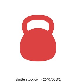 Kettlebell red vector icon on white background