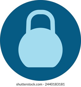 Kettlebell round icon. Powerlifting symbol. Fitness sign