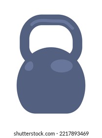Kettlebell semi flat color vector object. Sports inventory. Editable element. Full sized item on white. Bodybuilding simple cartoon style illustration for web graphic design and animation