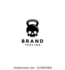 Kettlebell Shaped Skull Logo Design