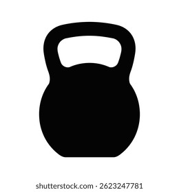 Kettlebell Silhouette For Fitness And Strength Training In Gym Black Isolated