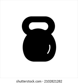Kettlebell solid black icon. Sports weight sign. Power training equipment illustration. Flat isolated symbol for illustration, logo, mobile, app, banner, web design, dev, ui, ux, gui. Vector EPS 10