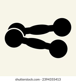 Kettlebell solid icon. Training dumbbells or weights glyph style pictogram on beige background. Fitness equipment for mobile concept and web design. Vector graphics