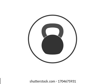 Kettlebell, sports, weight icon. Vector illustration, flat design.