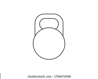 Kettlebell, sports, weight icon. Vector illustration, flat design.