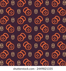 Kettlebell standard trendy multicolor repeating pattern vector illustration background design