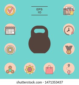 Kettlebell symbol icon. Graphic elements for your design