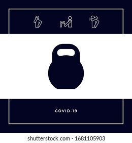Kettlebell symbol icon. Graphic elements for your design