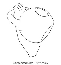 kettlebell tool hand  pull muscle weightlifting vector illustration