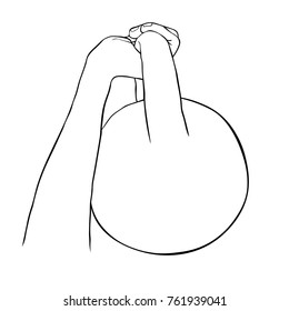 kettlebell tool  of hand to pull muscle weightlifting vector illustration