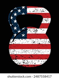 kettlebell With USA Flag Design Template