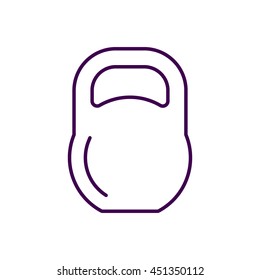 Kettlebell vector flat outline icon design on white background.