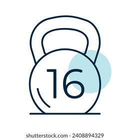 Kettlebell vector icon. Graph symbol for fitness and weight loss web site and apps design, logo, app, UI