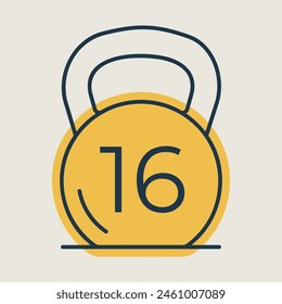 Kettlebell vector icon. Graph symbol for fitness and weight loss web site and apps design, logo, app, UI