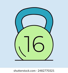 Kettlebell-Vektorgrafik-Symbol. Graph-Symbol für Fitness und Gewichtsverlust Website und App Design, Logo, App, UI
