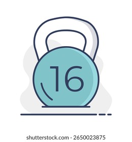 Ícone vetorial Kettlebell. Símbolo gráfico para fitness e perda de peso web site e apps design, logotipo, app, UI