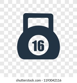 Kettlebell vector icon isolated on transparent background, Kettlebell transparency logo concept