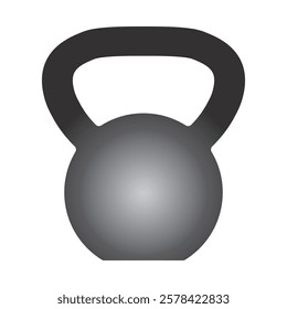 Kettlebell Vector icon isolated on white, Workout gym tools, accessories. Sport equipment, Gym time concept. Black 3d chrome kettlebell,sport training and fitness design element on white background.