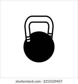 Kettlebell vector icon on white background