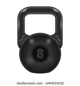 Kettlebell vector icon. Realistic vector icon isolated on white background kettlebell.